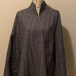 Black and White Cape Coat | Size M